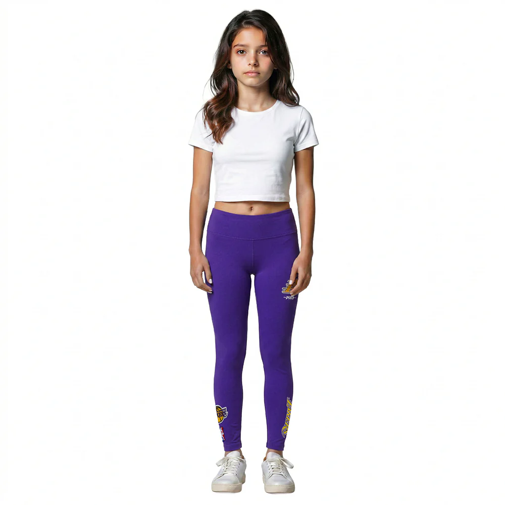 NBA LOS ANGELES LAKERS CLASSIC LITTLE GIRLS LEGGING (PURPLE)
