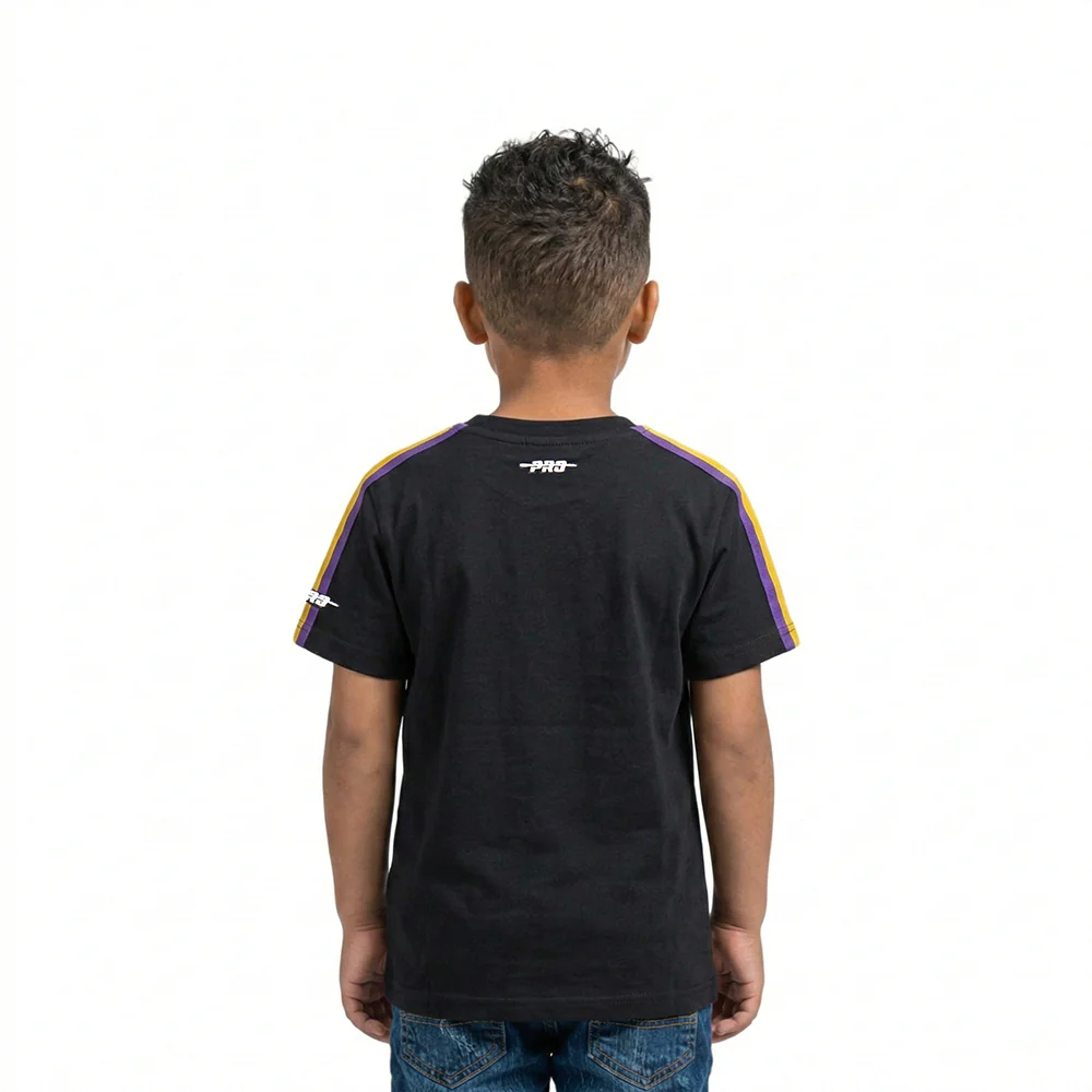 NBA LOS ANGELES LAKERS RETRO CLASSIC TODDLER BOYS SHORT SLEEVE TAPING TEE (BLACK/PURPLE) - Image 2