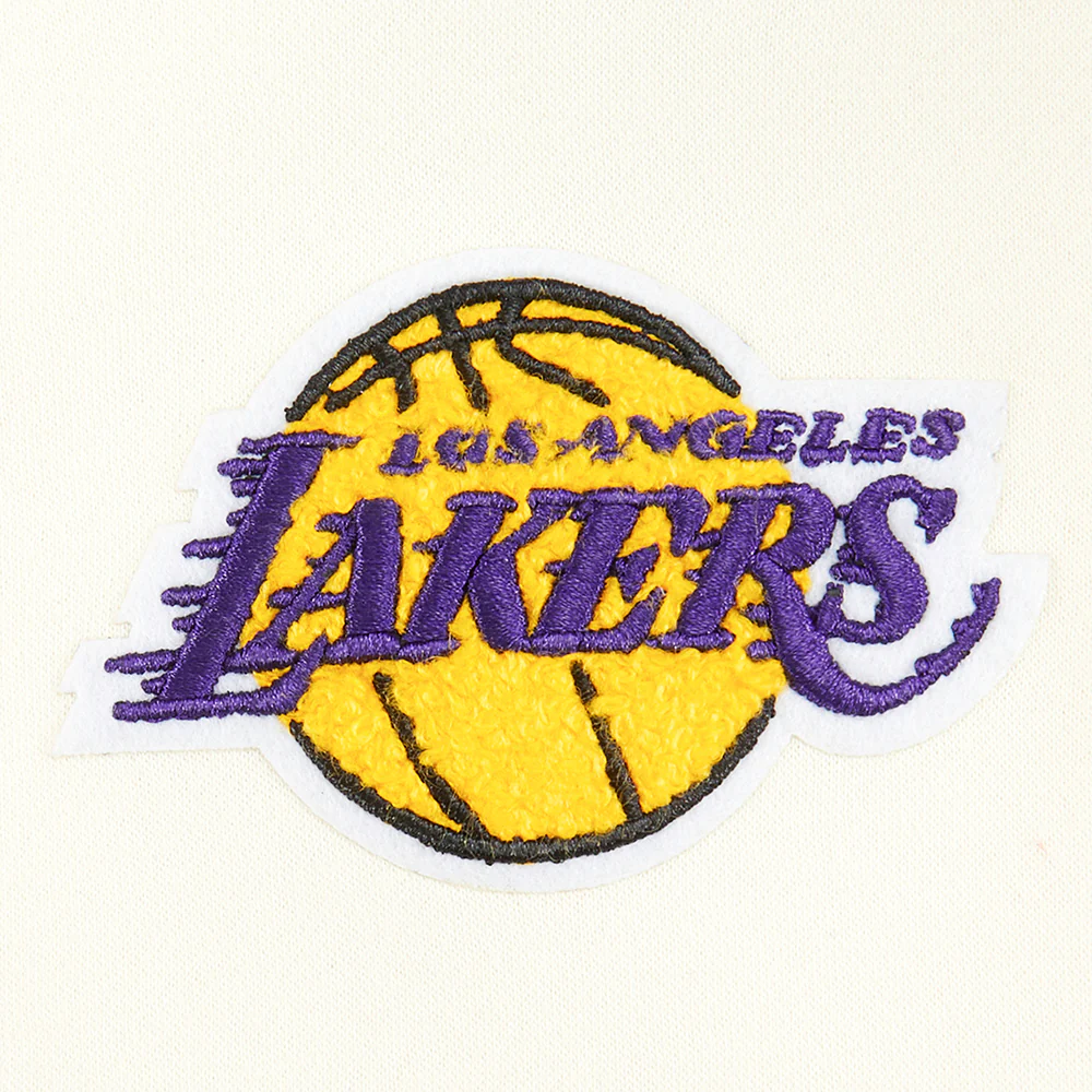 NBA LOS ANGELES LAKERS RETRO CLASSIC TODDLER BOYS RIB FLEECE PULLOVER HOODIE (EGGSHELL/ PURPLE) - Image 8