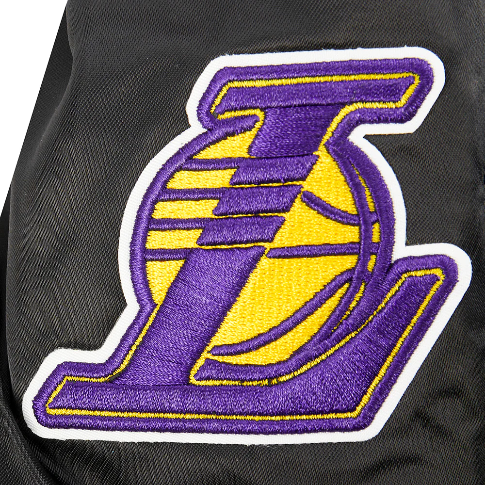 NBA LOS ANGELES LAKERS CLASSIC TODDLER BOYS SATIN JACKET (BLACK) - Image 7