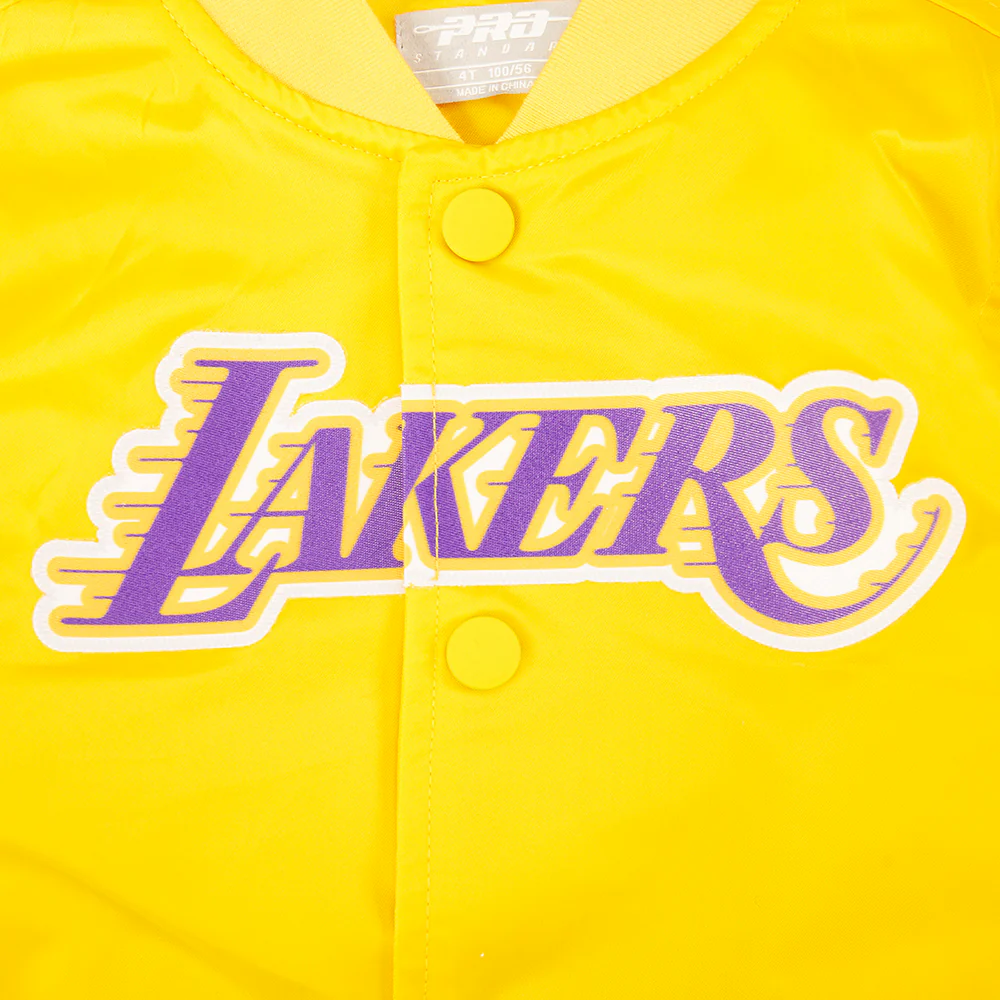 NBA LOS ANGELES LAKERS CLASSIC TODDLER BOYS SATIN JACKET (YELLOW) - Image 9