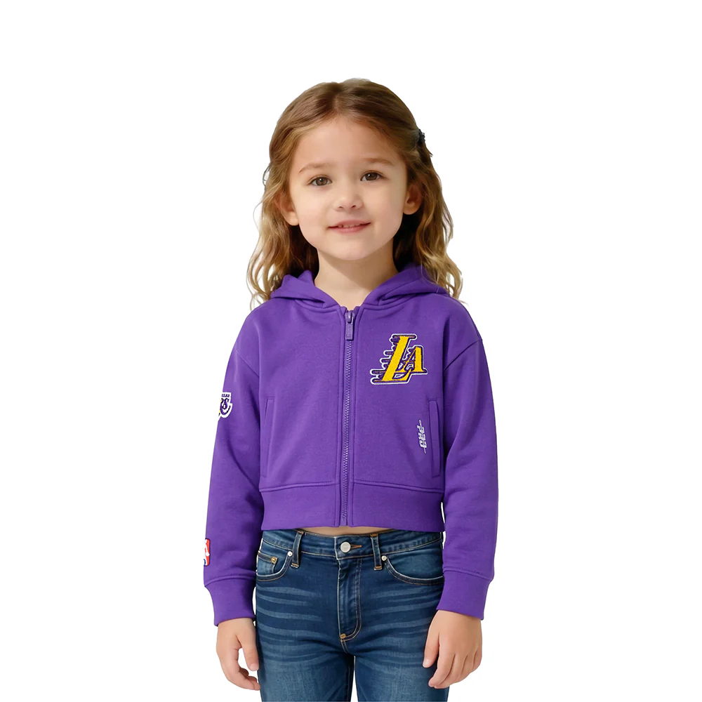 NBA LOS ANGELES LAKERS CLASSIC TODDLER GIRLS FLEECE FULL ZIP HOODIE (PURPLE)