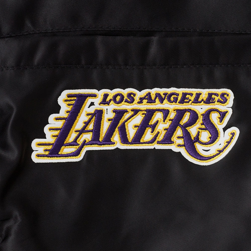 NBA LOS ANGELES LAKERS SUGAR SKULL WOMEN'S SATIN JACKET (BLACK) - Image 6