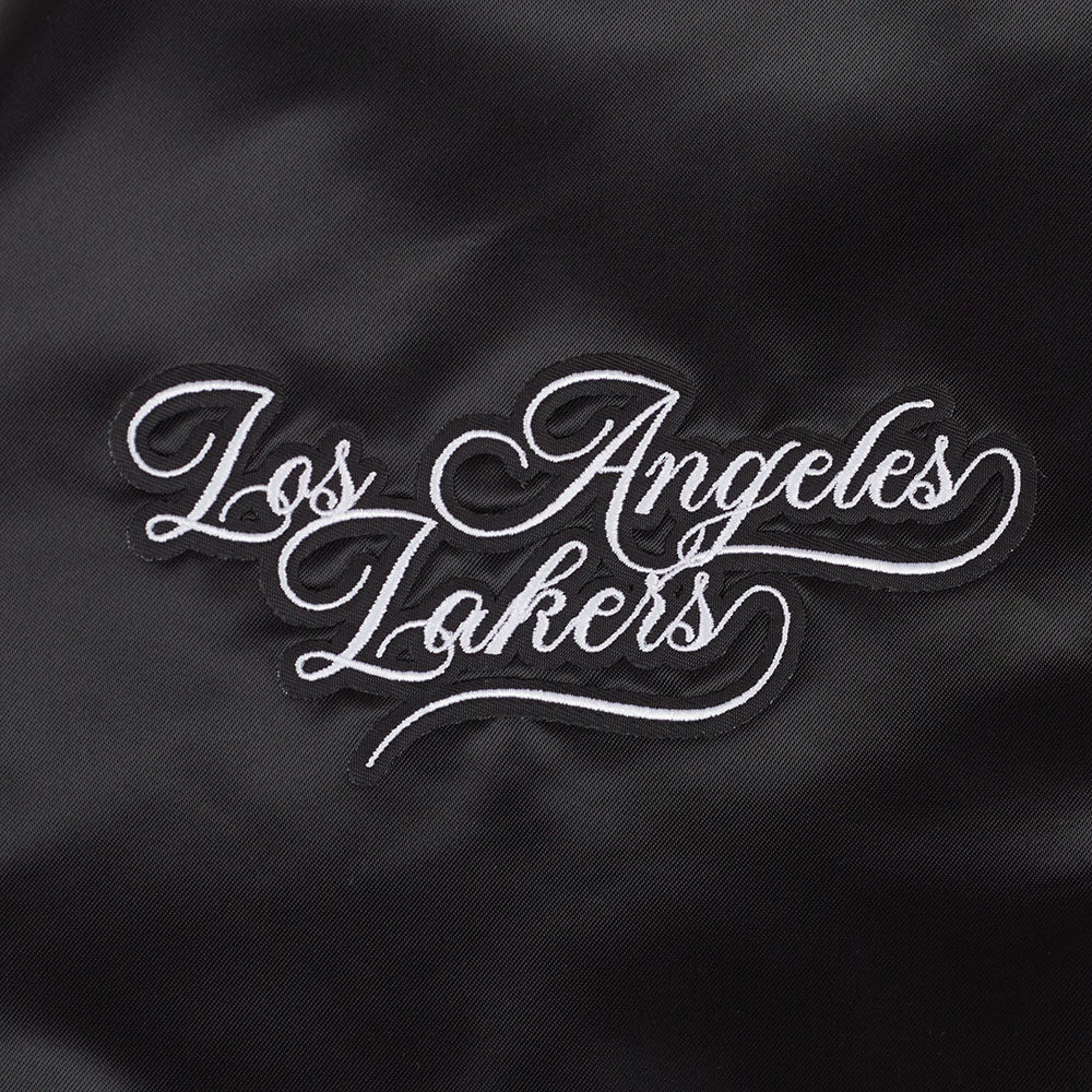 NBA LOS ANGELES LAKERS SUGAR SKULL WOMEN'S SATIN JACKET (BLACK) - Image 7