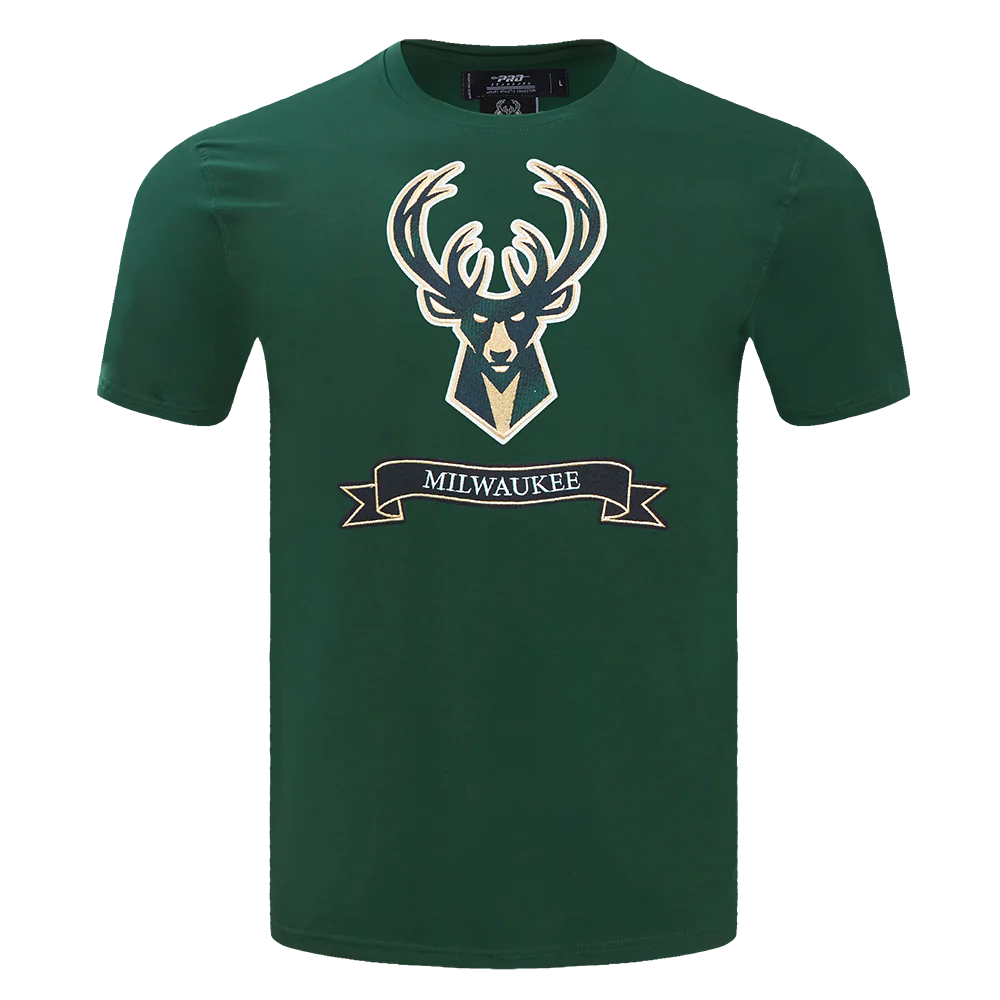 NBA MILWAUKEE BUCKS PRO PREP SINGLE JERSEY MEN'S TEE (FOREST GREEN)