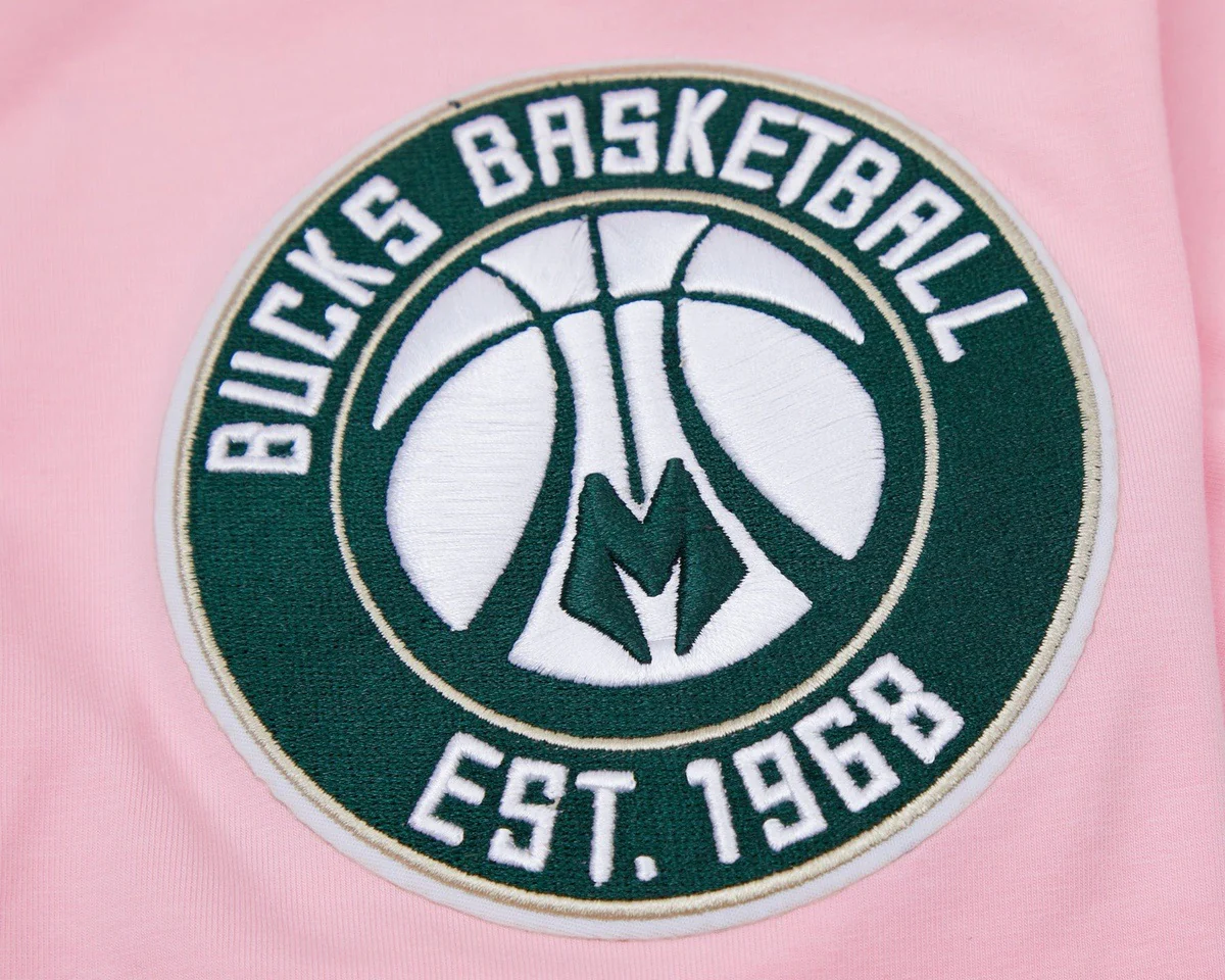NBA MILWAUKEE BUCKS CLASSIC CHENILLE MEN'S TEE (PINK) - Image 8