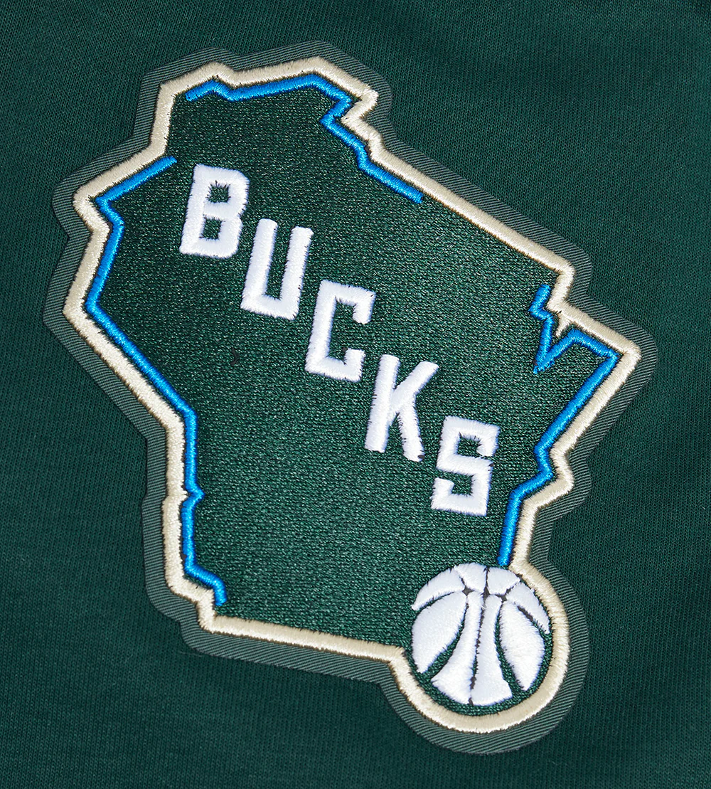 NBA MILWAUKEE BUCKS CLASSIC MEN'S PRO SS DOUBLE KNIT JACKET (FOREST GREEN) - Image 6