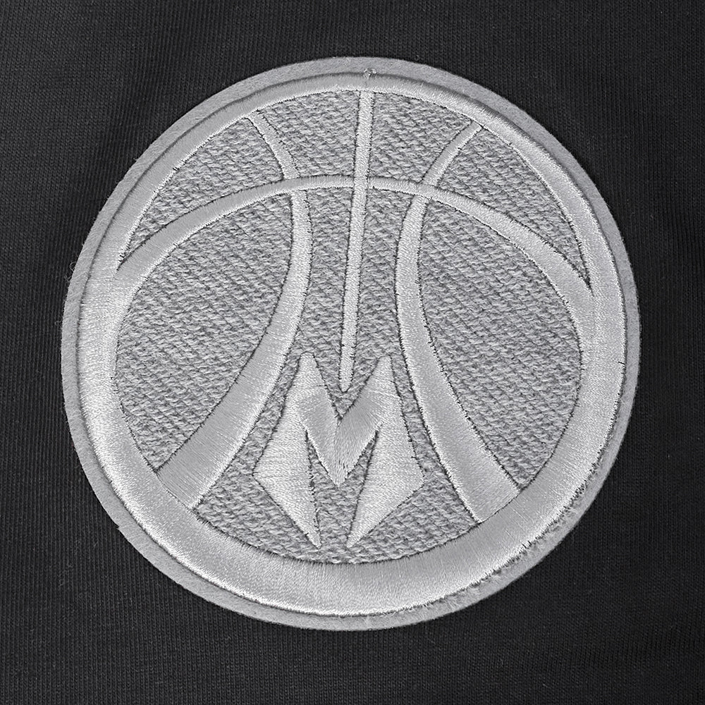 NBA MILWAUKEE BUCKS REVERSE FRENCH TERRY MEN'S COTTON JERSEY DROP SHOULDER TEE (BLACK) - Image 7