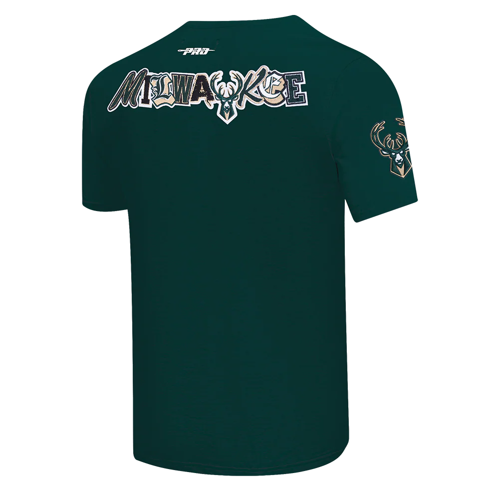 NBA MILWAUKEE BUCKS CITY RANSOM MEN'S SINGLE JERSEY TEE (FOREST GREEN) - Image 4