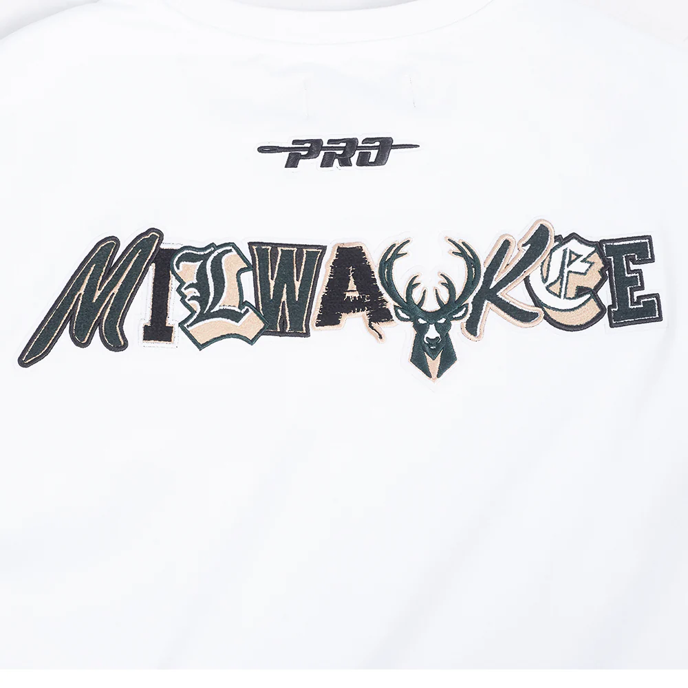 NBA MILWAUKEE BUCKS CITY RANSOM MEN'S SINGLE JERSEY TEE (WHITE) - Image 8