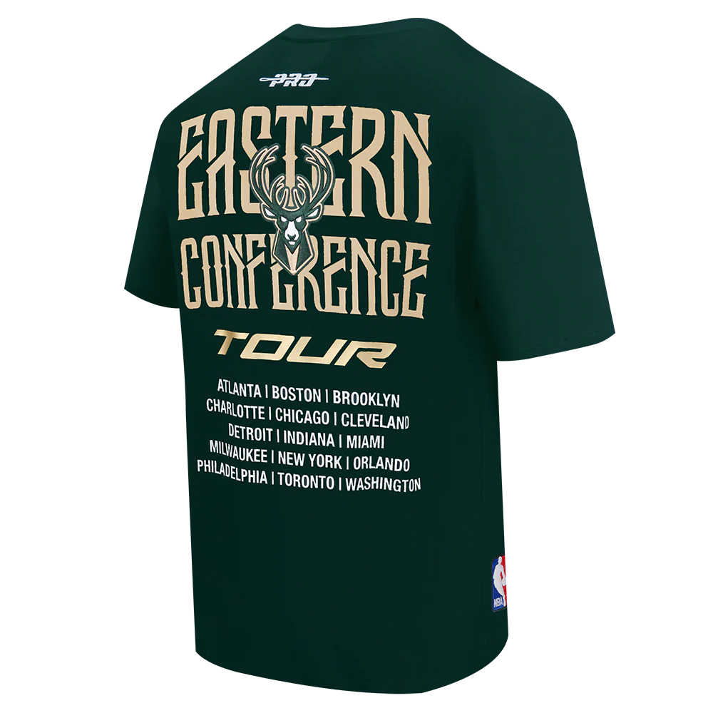 NBA MILWAUKEE BUCKS CITY TOUR 2.0 MEN'S CJ DROP SHOULDER TEE (FOREST GREEN) - Image 4