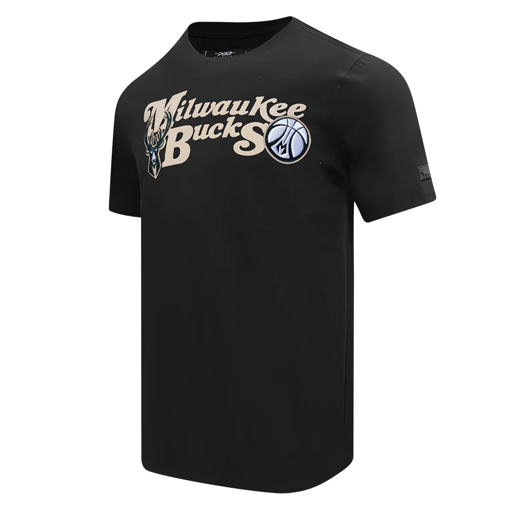 NBA MILWAUKEE BUCKS SOUVENIR MEN'S SINGLE JERSEY TEE (BLACK) - Image 6