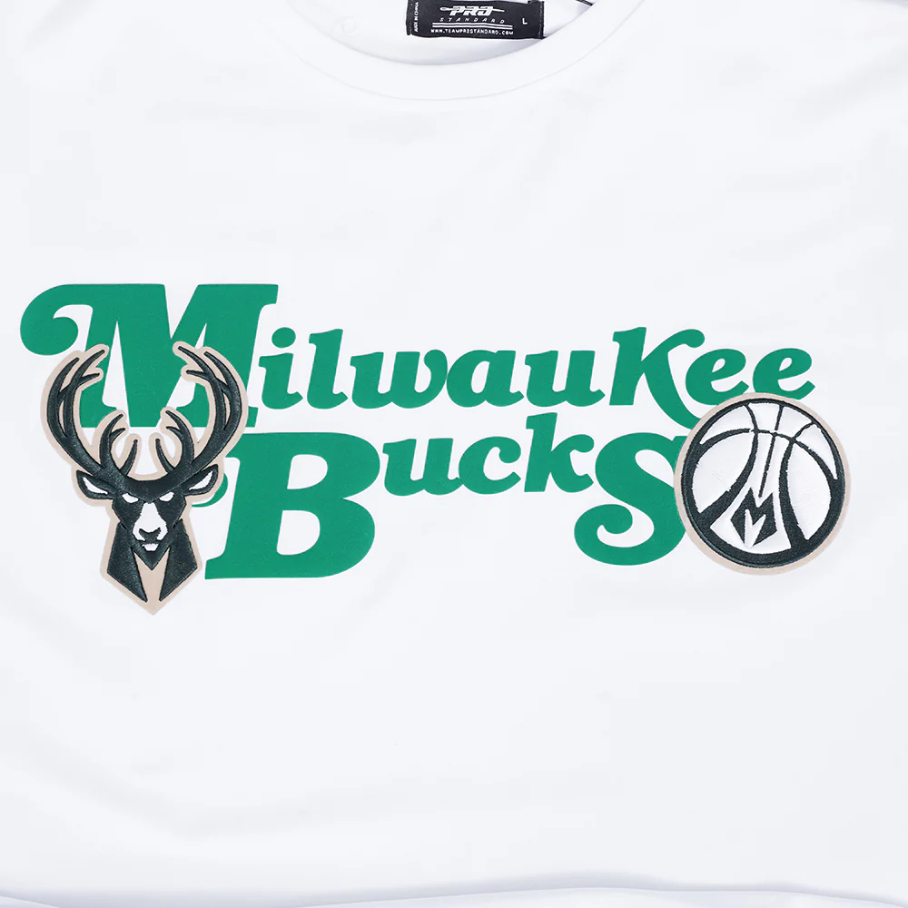 NBA MILWAUKEE BUCKS SOUVENIR MEN'S SINGLE JERSEY TEE (WHITE) - Image 9