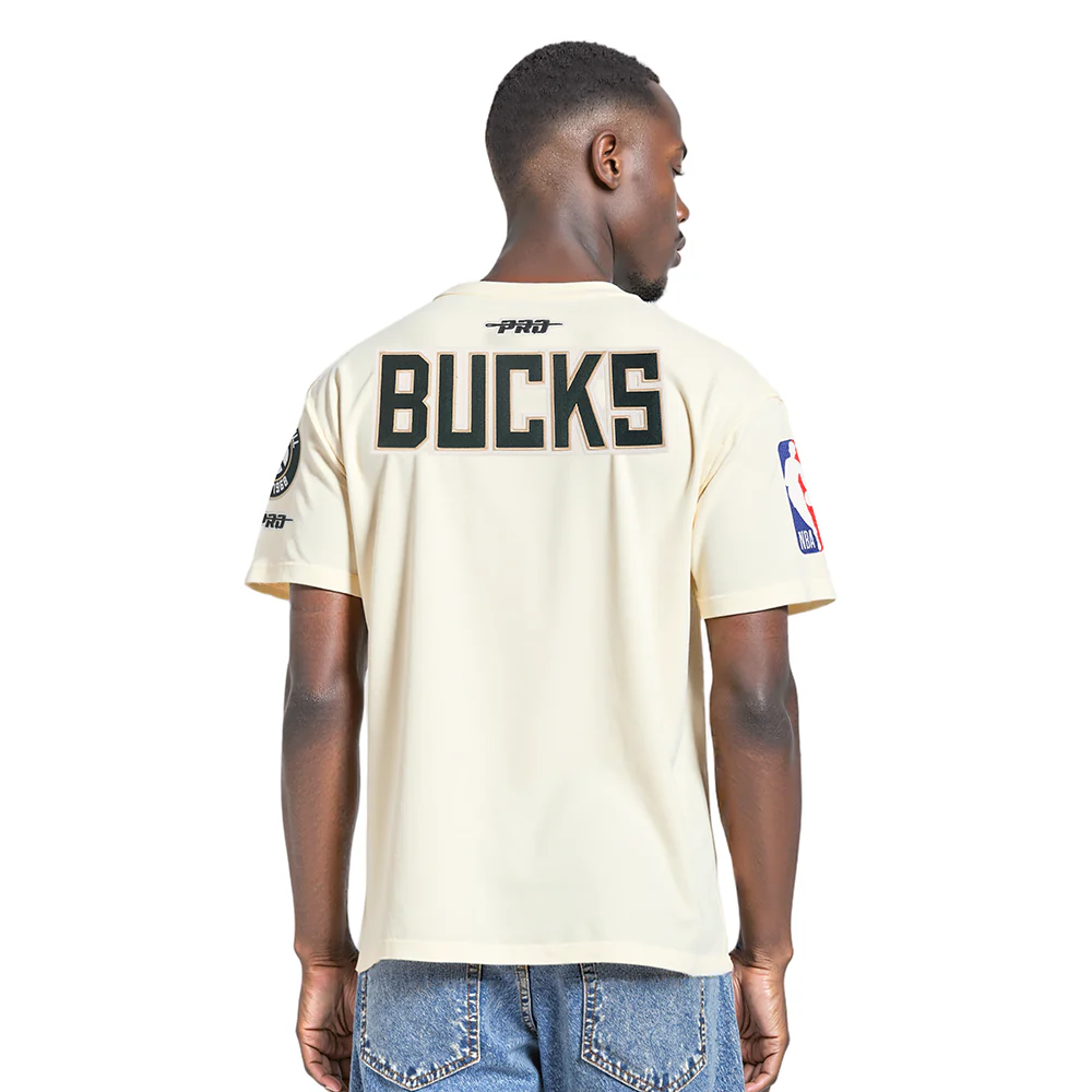 NBA MILWAUKEE BUCKS BEST OF MEN'S DROP SHOULDER TEE (EGGSHELL) - Image 2