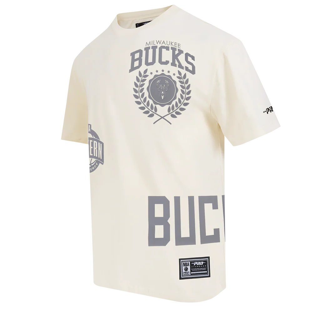 NBA MILWAUKEE BUCKS STREET TEAM MEN'S CJ DROP SHOULDER TEE (EGGSHELL) - Image 5
