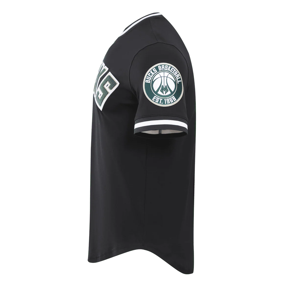 NBA MILWAUKEE BUCKS CLASSIC CHENILLE MEN'S TEE (BLACK) - Image 5