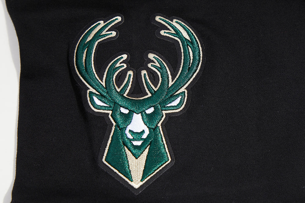 NBA MILWAUKEE BUCKS GIANNIS LOGO PRO TEAM PLAYER MEN'S SHORT SLEEVE HOODIE (BLACK) - Image 6