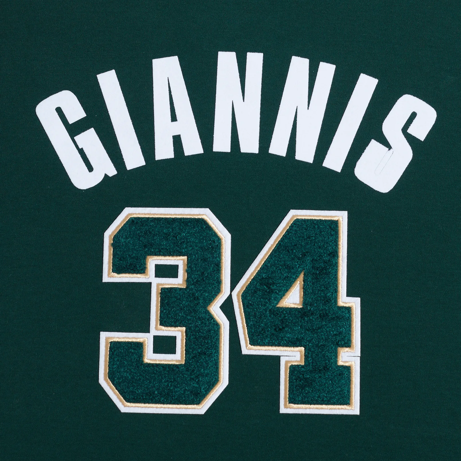 NBA MILWAUKEE BUCKS GIANNIS ANTEOKOUNMPO #34 MEN'S DOUBLE KNIT TEE (FOREST GREEN) - Image 5
