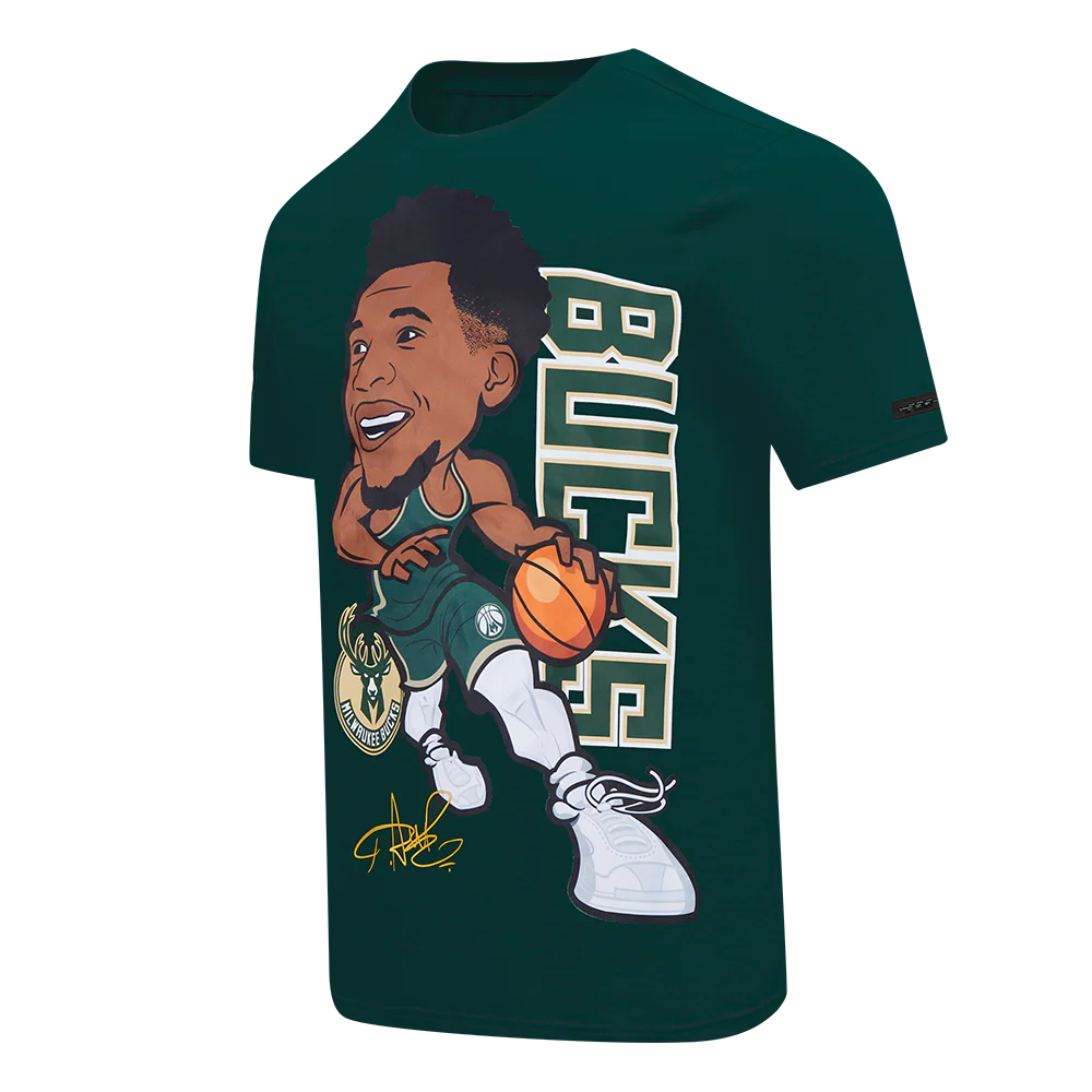 NBA MILWAUKEE BUCKS GIANNIS ANTETOKOUNMPO #34 DRIVE SINGLE JERSEY TEE (FOREST GREEN) - Image 2