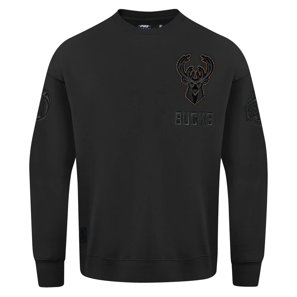 NBA MILWAUKEE BUCKS BLACKOUT MEN'S DROP SHOULDER LS TEE (BLACK) - Image 5