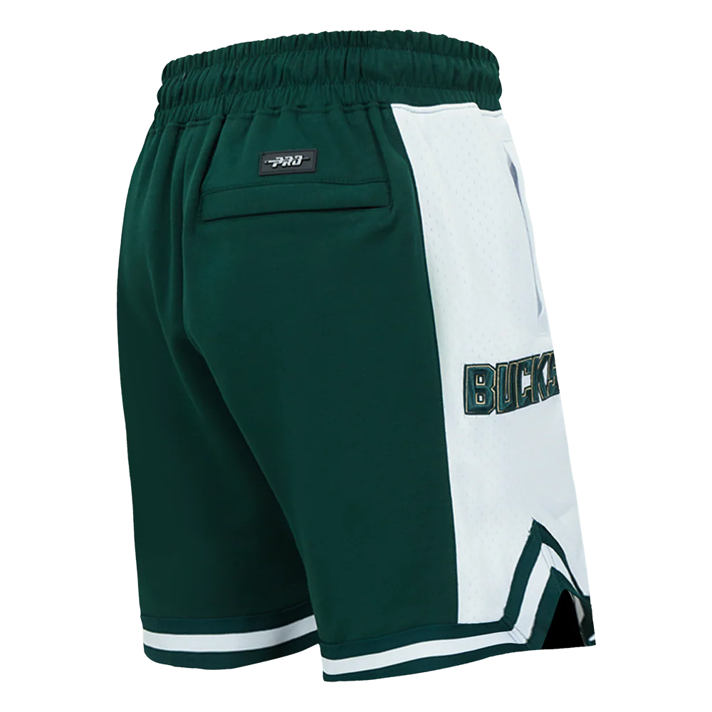 NBA MILWAUKEE BUCKS SCRIPT TAIL MEN'S DOUBLE KNIT 2.0 SHORT (FOREST GREEN) - Image 3