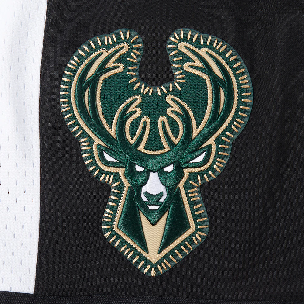 NBA MEN'SILWAUKEE BUCKS DIY PICK STITCH MEN'S DOUBLE KNIT 2.0 SHORT (BLACK) - Image 8