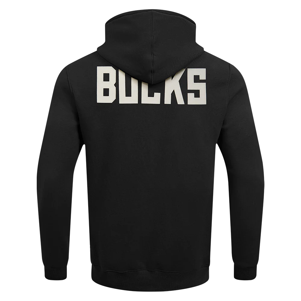 NBA MILWAUKEE BUCKS MODERN ORIGINALS MEN'S FLC PO HOODIE (BLACK) - Image 5