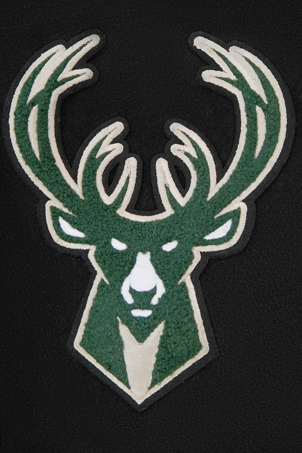 NBA MILWAUKEE BUCKS CLASSIC WOOL MEN'S VARSITY JACKET (BLACK/WHITE) - Image 5