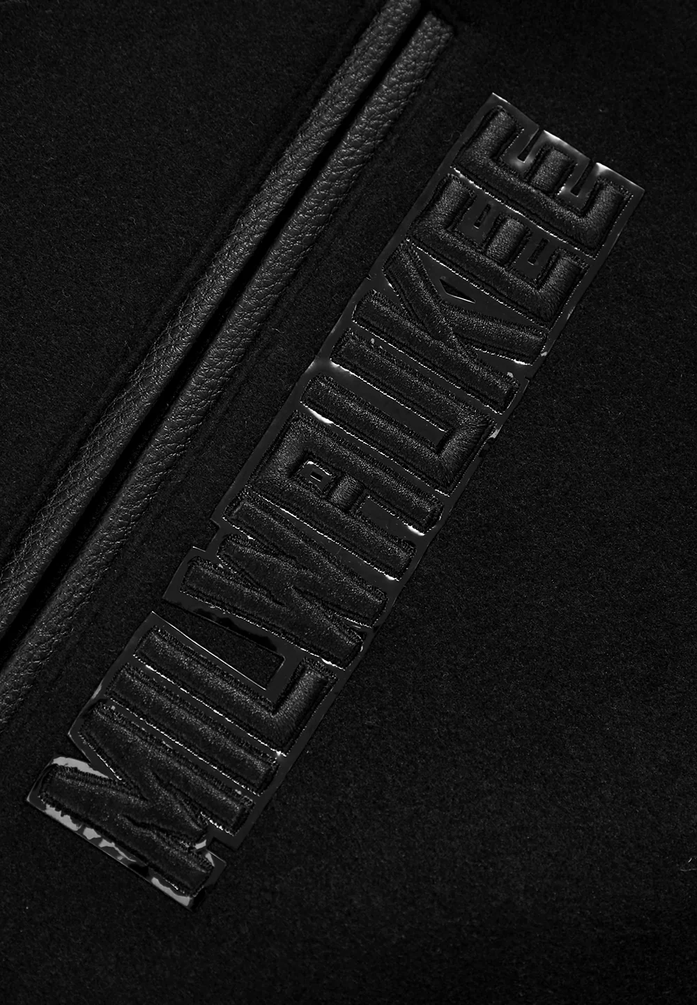 NBA MILWAUKEE BUCKS TRIPLE BLACK PRO MEN'S VARSITY JACKET (TRIPLE BLACK) - Image 6