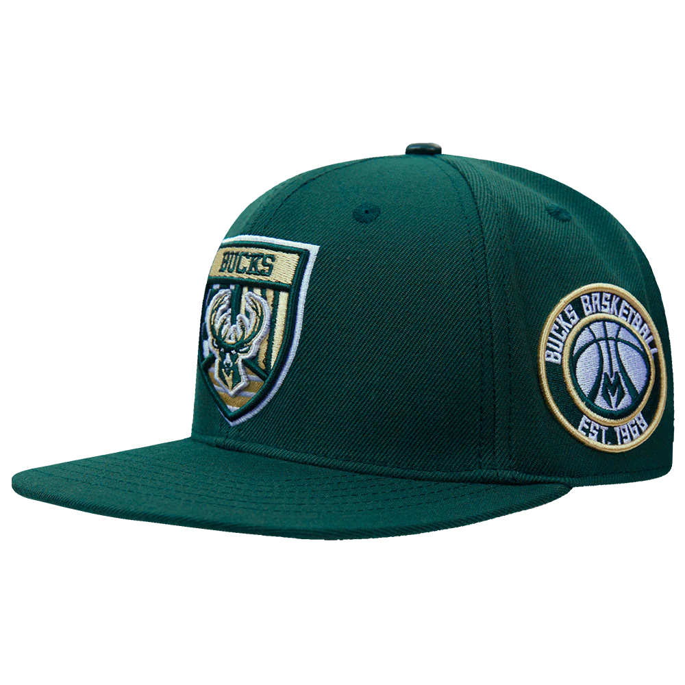 NBA MILWAUKEE BUCKS FAST LANE WOOL SNAPBACK HAT (FOREST GREEN) - Image 3