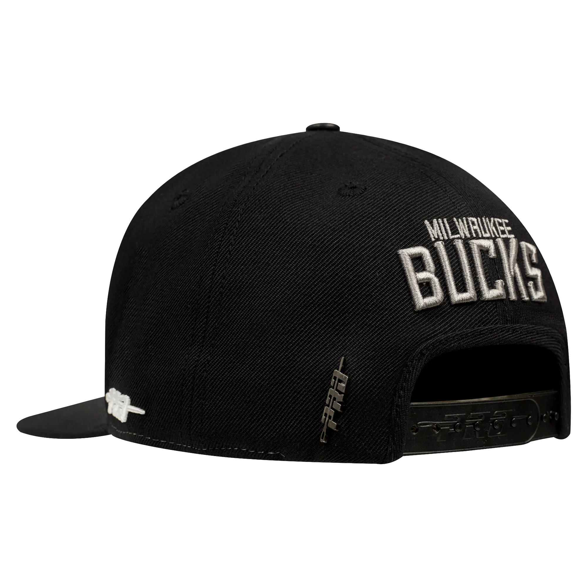 NBA MILWAUKEE BUCKS REVERSE FRENCH TERRY PINCH FRONT SNAPBACK HAT (EGGSHELL/ BLACK) - Image 3