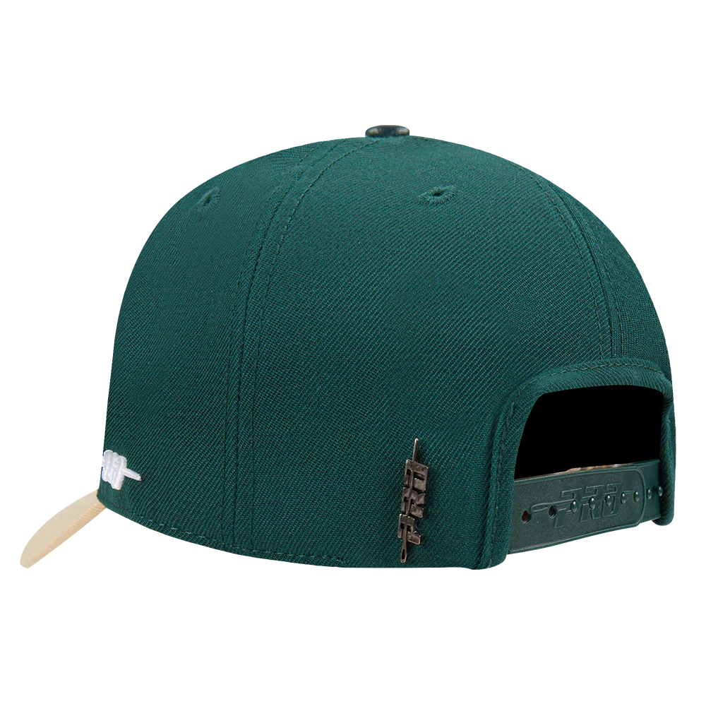 NBA MILWAUKEE BUCKS SOUVENIR MEN'S PINCH FRONT SNAPBACK HAT (FOREST GREEN) - Image 3