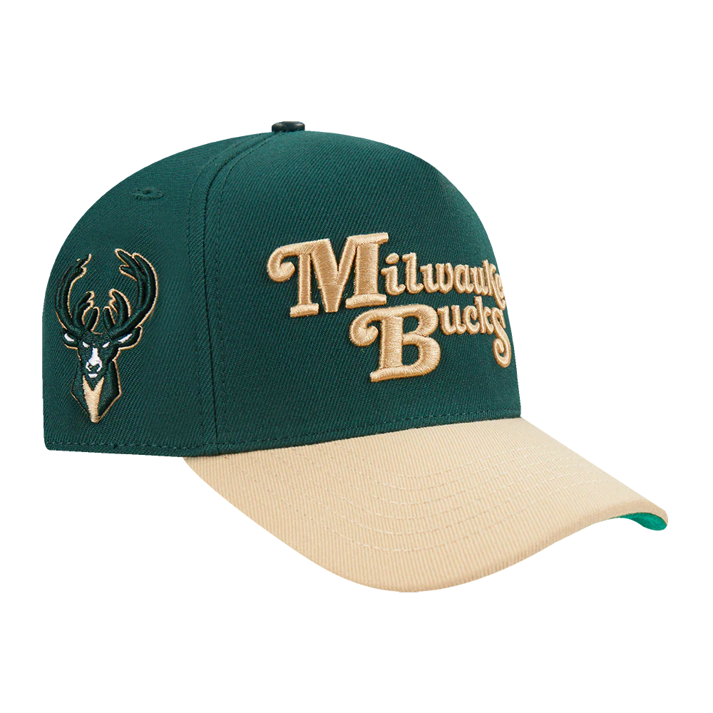 NBA MILWAUKEE BUCKS SOUVENIR MEN'S PINCH FRONT SNAPBACK HAT (FOREST GREEN) - Image 5
