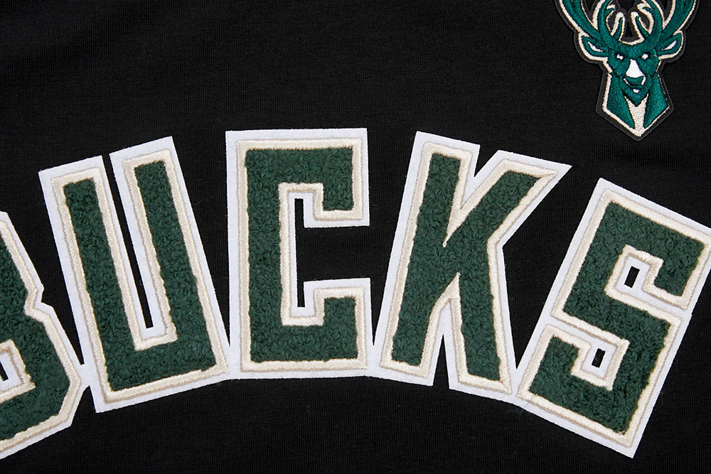 NBA MILWAUKEE BUCKS CLASSIC SHORT SLEEVE WOMEN'S SLIM FIT TEE (BLACK) - Image 5