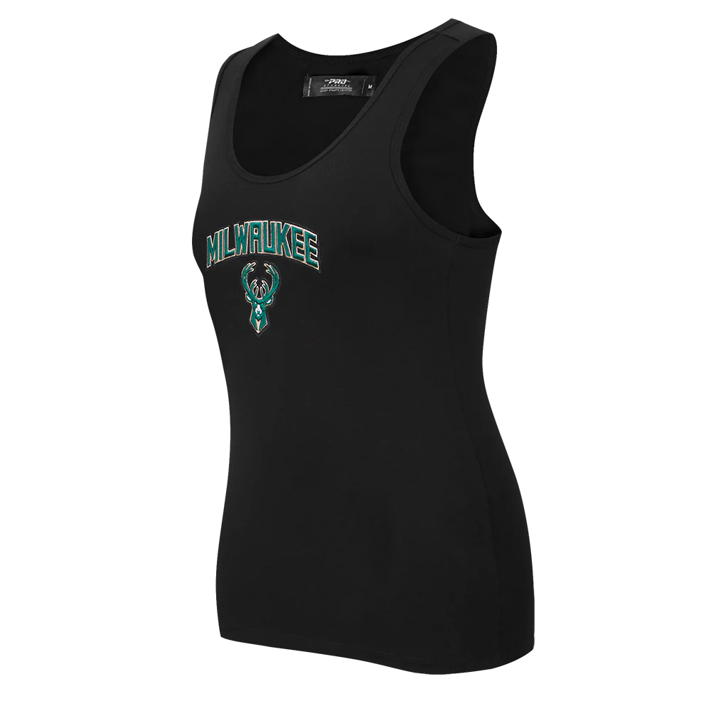 NBA MILWAUKEE BUCKS CLASSIC WOMEN'S RACERBACK (BLACK) - Image 2