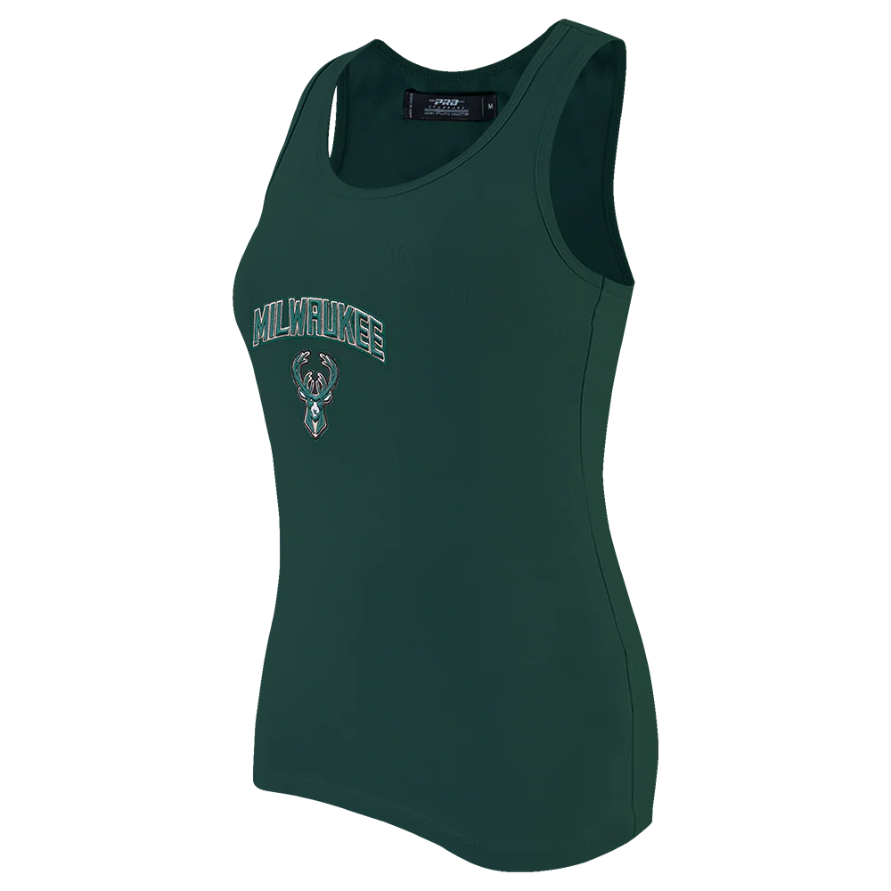NBA MILWAUKEE BUCKS CLASSIC WOMEN'S RACERBACK (FOREST GREEN) - Image 2