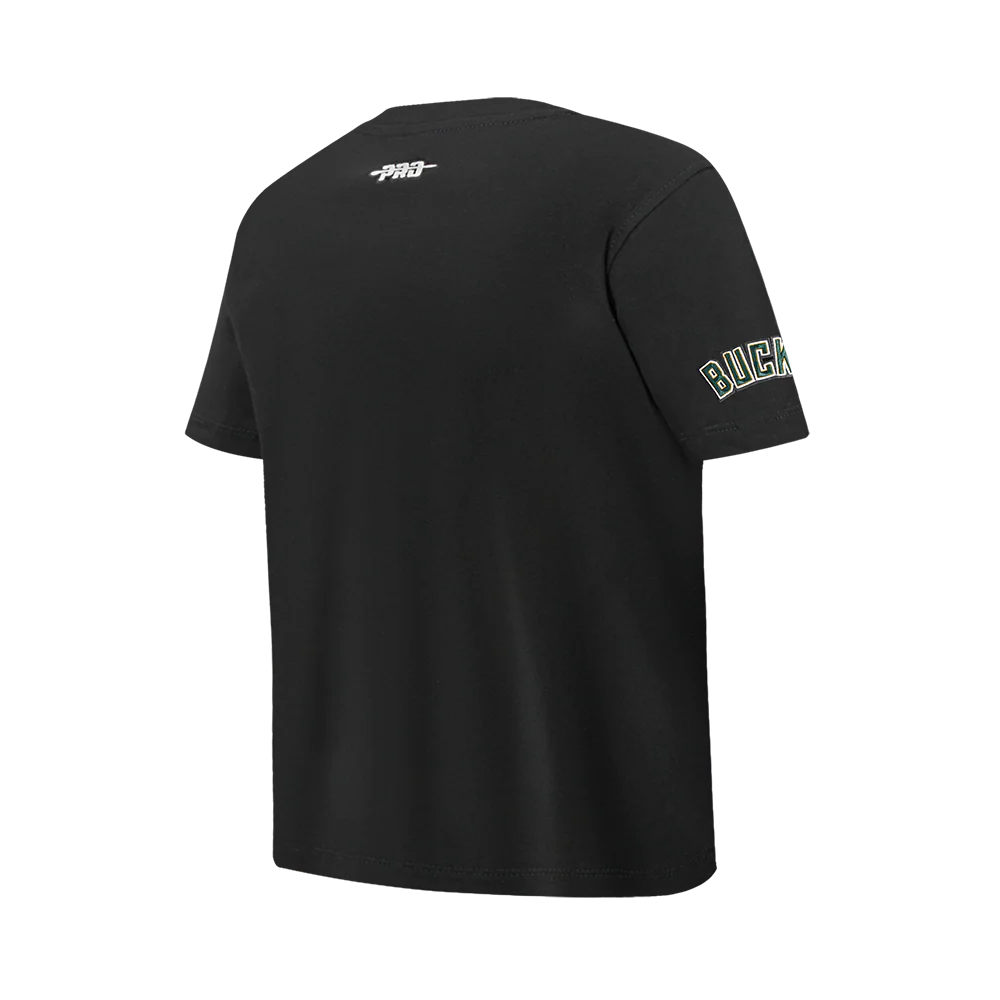 NBA MILWAUKEE BUCKS RETRO CLASSIC BIG BOY'S SS TEE (BLACK) - Image 4