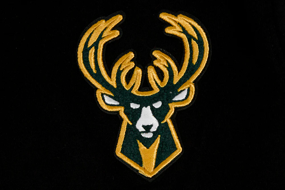 NBA MILWAUKEE BUCKS CLASSIC BIG BOYS FLEECE PULLOVER HOODIE (BLACK) - Image 3
