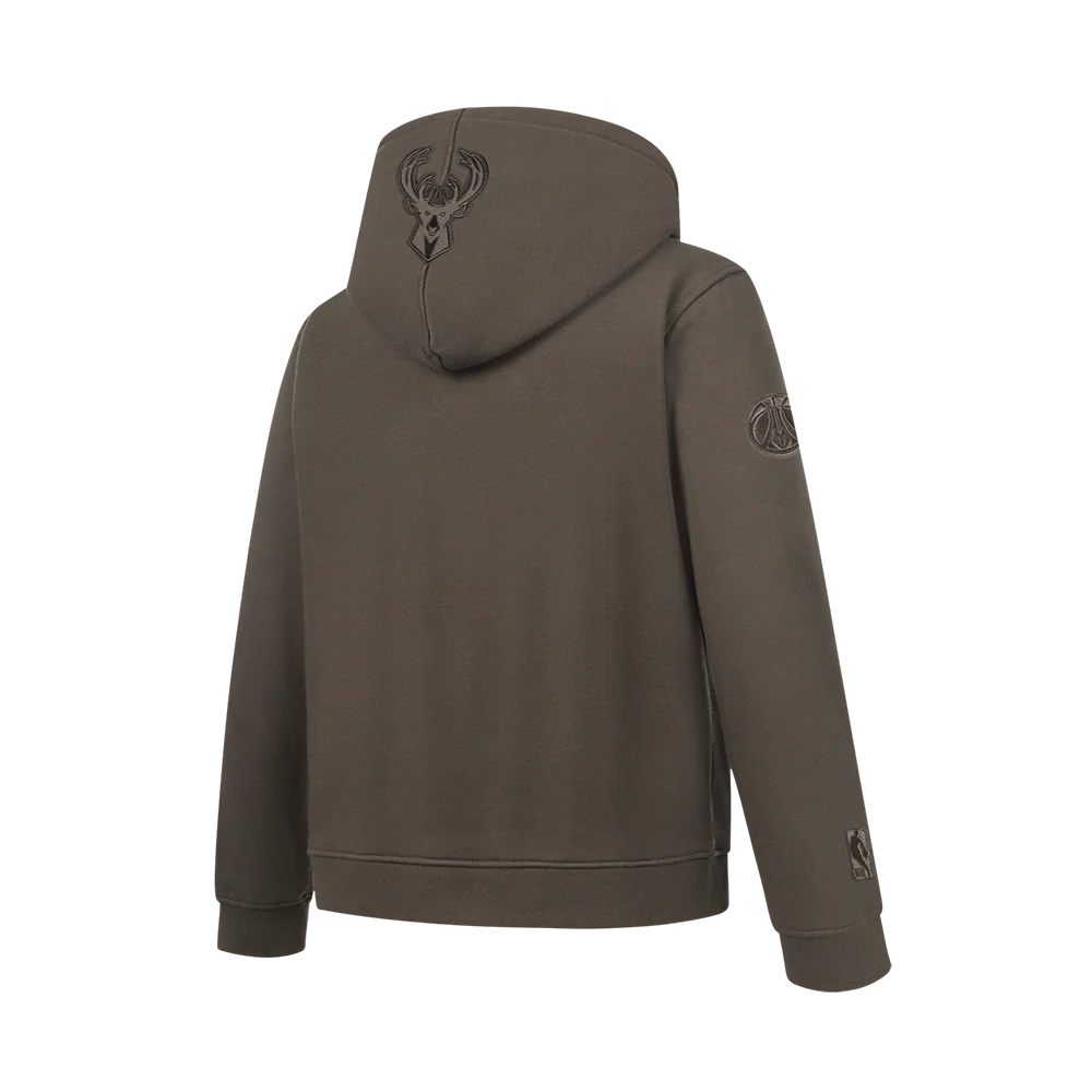 NBA MILWAUKEE BUCKS NEUTRAL BIG BOYS FLC PO HOODIE (DARK TAUPE) - Image 4