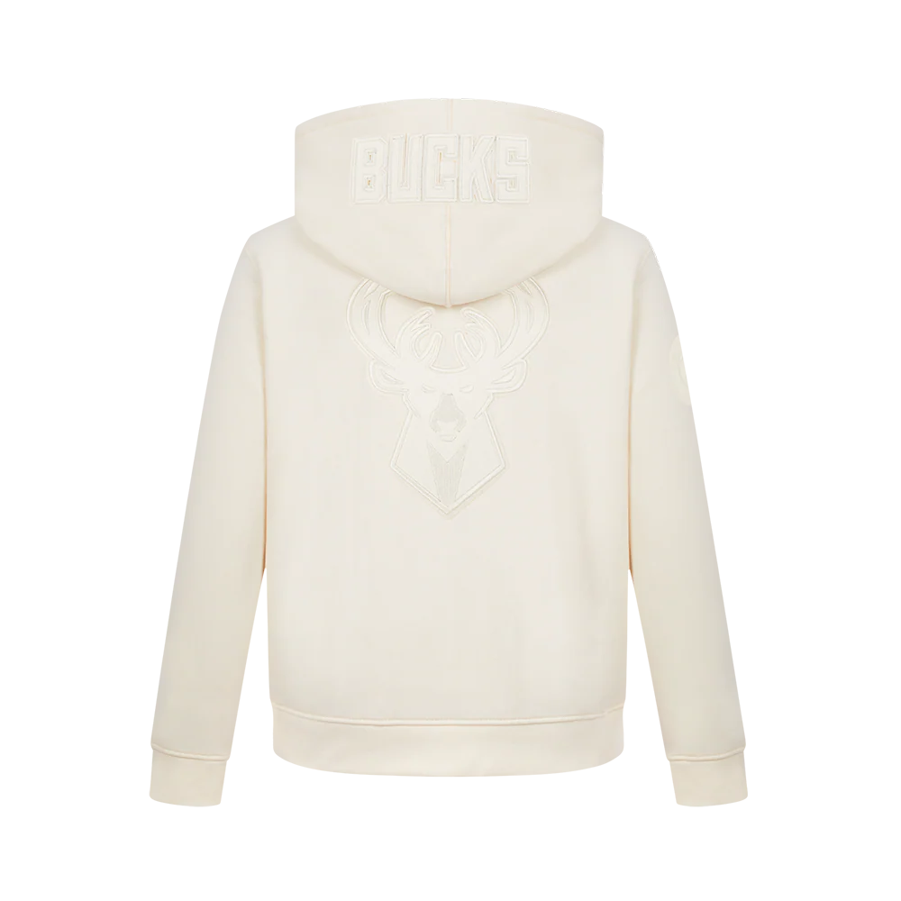 NBA MILWAUKEE BUCKS Giannis Antetokounmpo #34 NEUTRAL PNN BIG BOY'S FLEECE PO HOODIE (EGGSHELL) - Image 3
