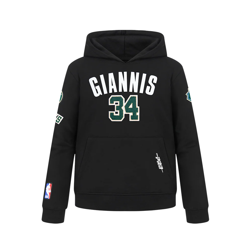 NBA MILWAUKEE BUCKS GIANNIS ANTETOKOUNMPO #34 CLASSIC PNN BIG BOY'S FLE (BLACK)