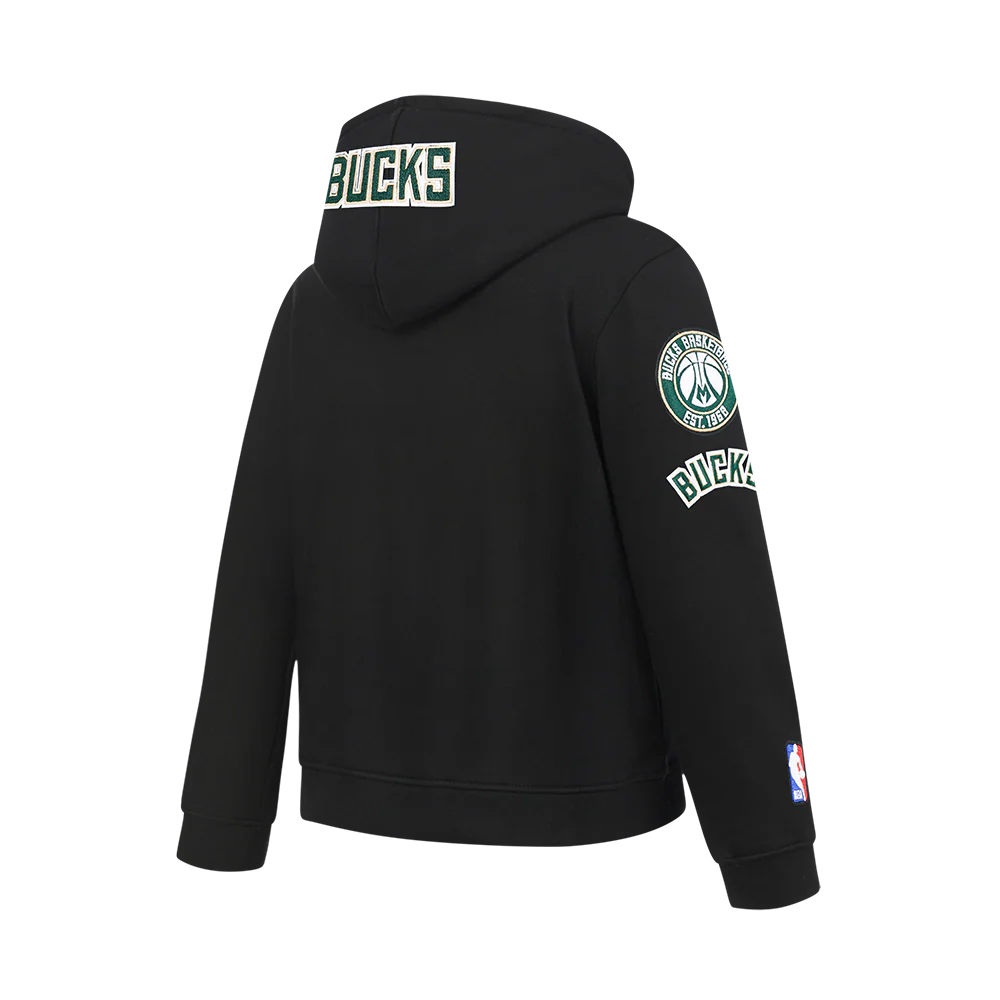 NBA MILWAUKEE BUCKS GIANNIS ANTETOKOUNMPO #34 CLASSIC PNN BIG BOY'S FLE (BLACK) - Image 4