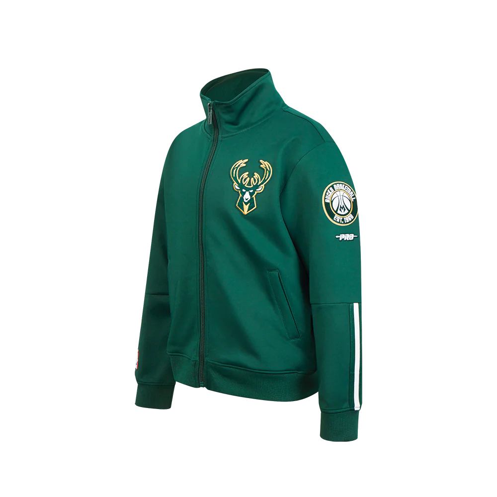 NBA MILWAUKEE BUCKS CLASSIC BIG BOYS TRACK JACKET (FOREST GREEN) - Image 2