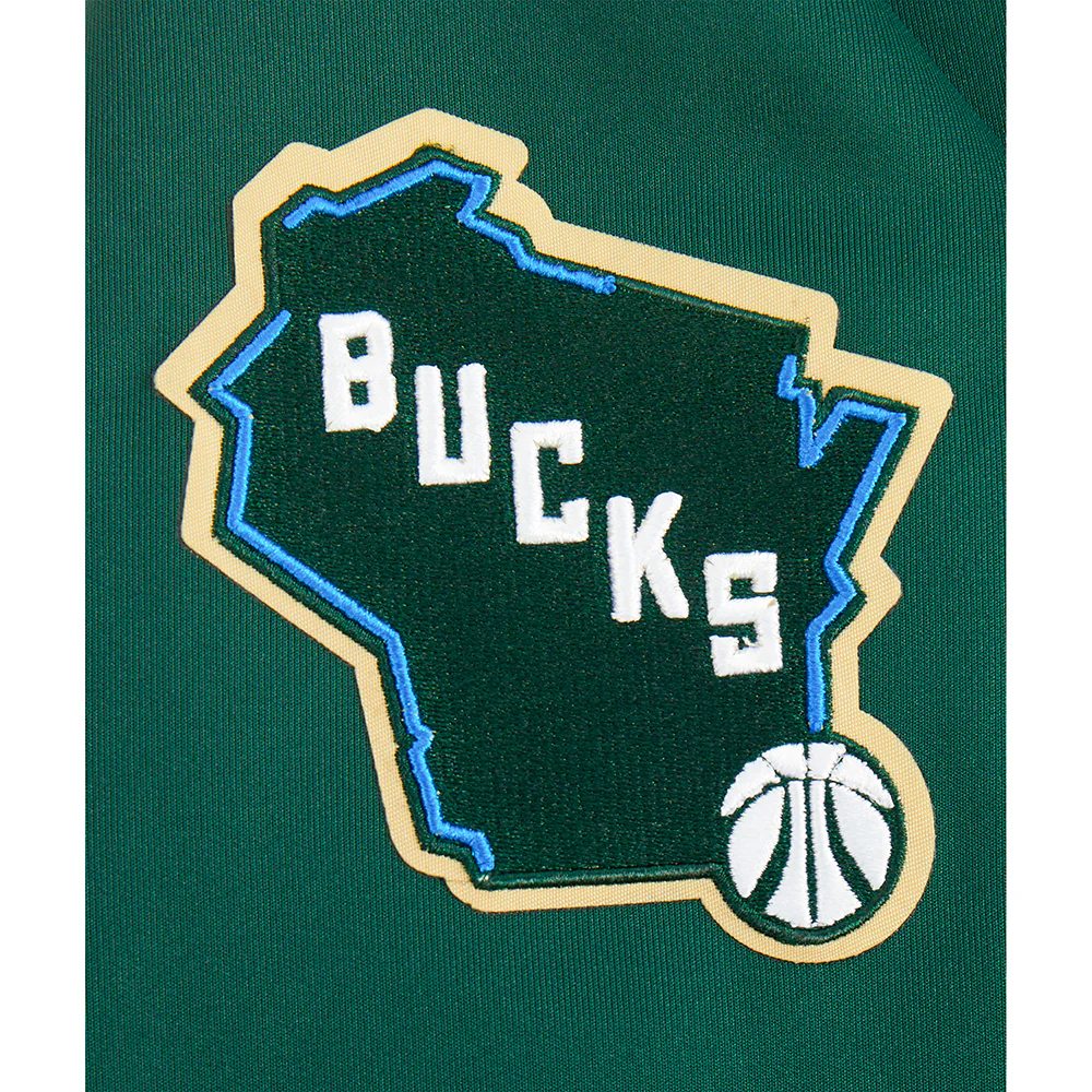 NBA MILWAUKEE BUCKS CLASSIC BIG BOYS TRACK JACKET (FOREST GREEN) - Image 5