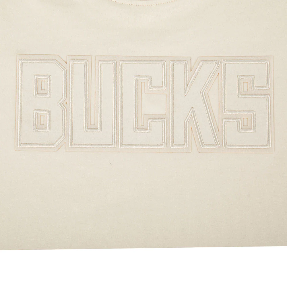 NBA MILWAUKEE BUCKS NEUTRAL BIG GIRLS SHORT SLEEVE BOXY TEE (EGGSHELL) - Image 6
