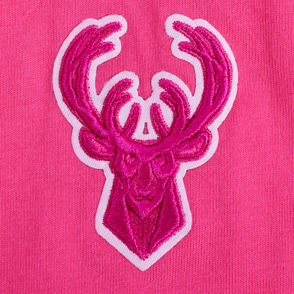 NBA MILWAUKEE BUCKS TRIPLE PINK BIG GIRLS SS BOXY TEE (BEETROOT PURPLE) - Image 5