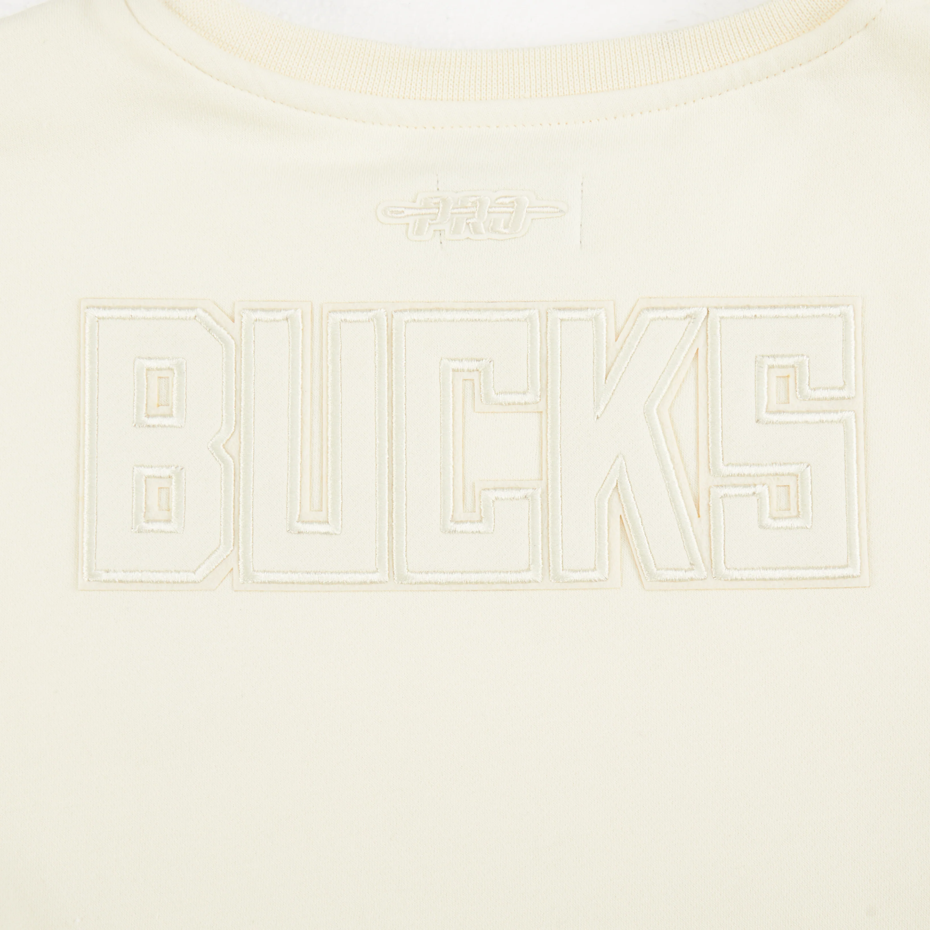NBA MILWAUKEE BUCKS NEUTRAL BIG GIRLS FLEECE CREWNECK (EGGSHELL) - Image 7