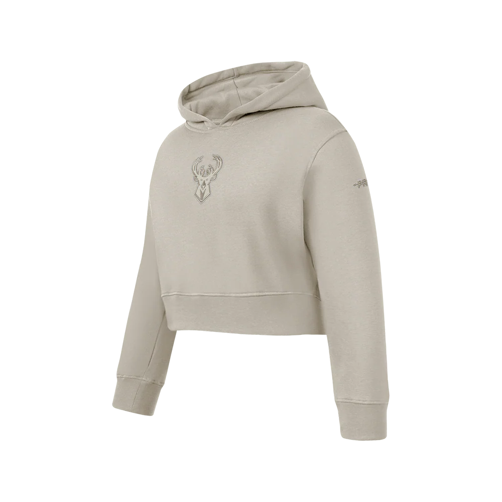 NBA MILWAUKEE BUCKS NEUTRAL BIG GIRLS FLC PO HOODIE (TAUPE) - Image 2