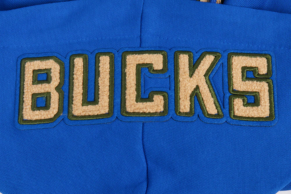 NBA MILWAUKEE BUCKS CITY EDITION 24-25 WOMEN'S RIB FLEECE CROPPED PULLOVER HOODIE (ROYAL BLUE) - Image 8