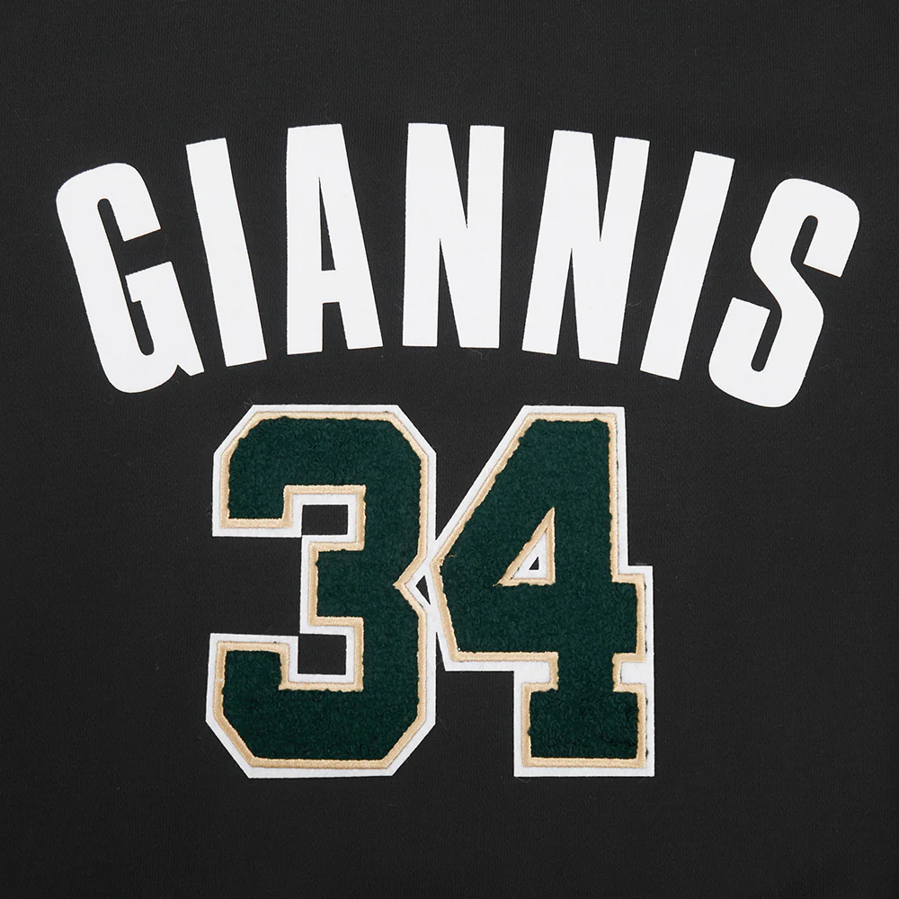 NBA MILWAUKEE BUCKS GIANNIS ANTETOKOUNMPO #34 CLASSIC PNN WOMEN'S FLC (BLACK) - Image 8